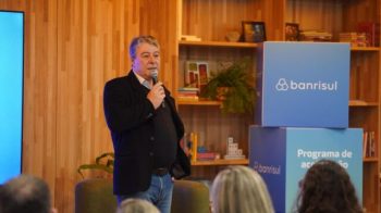 O presidente do Banrisul, Fernando Lemos, no lançamento do Banritech Fly. Foto: Alan Nobre/Banrisul