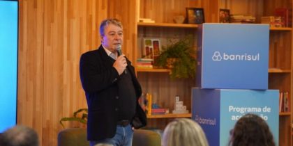 O presidente do Banrisul, Fernando Lemos, no lançamento do Banritech Fly. Foto: Alan Nobre/Banrisul