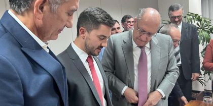 O deputado estadual Adão Pretto Filho e o vice-presidente da República, Geraldo Alckmin
