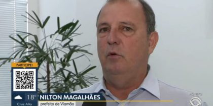 Prefeito Nilton Magalhães, de Viamão, explicou em âmbito estadual a crise vivida no município por causa dos problemas na coleta do lixo. Foto: Reprodução/RBS-TV