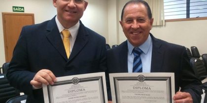 André Pacheco e Russinho na diplomação como prefeito e vice, em 2016